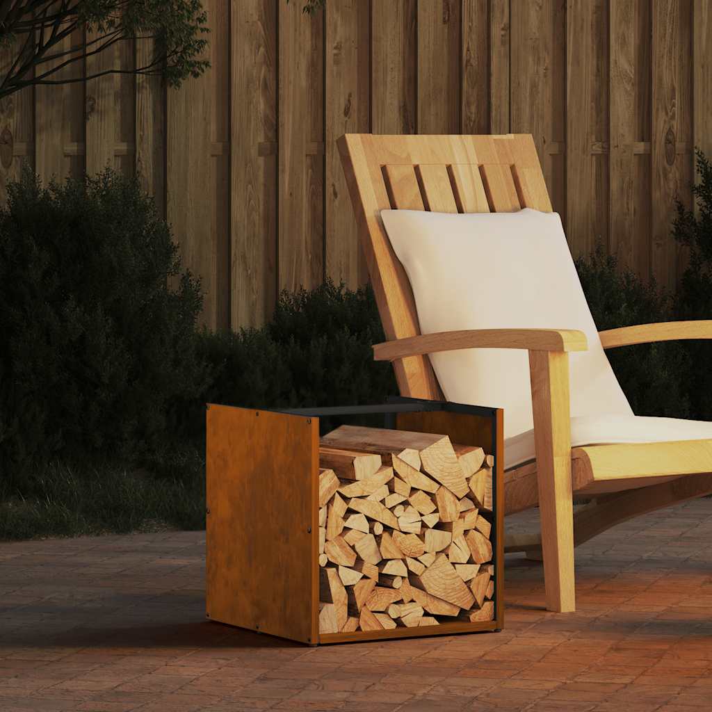 Küttepuude riiul 40x40x40 cm ilmastikukindel teras