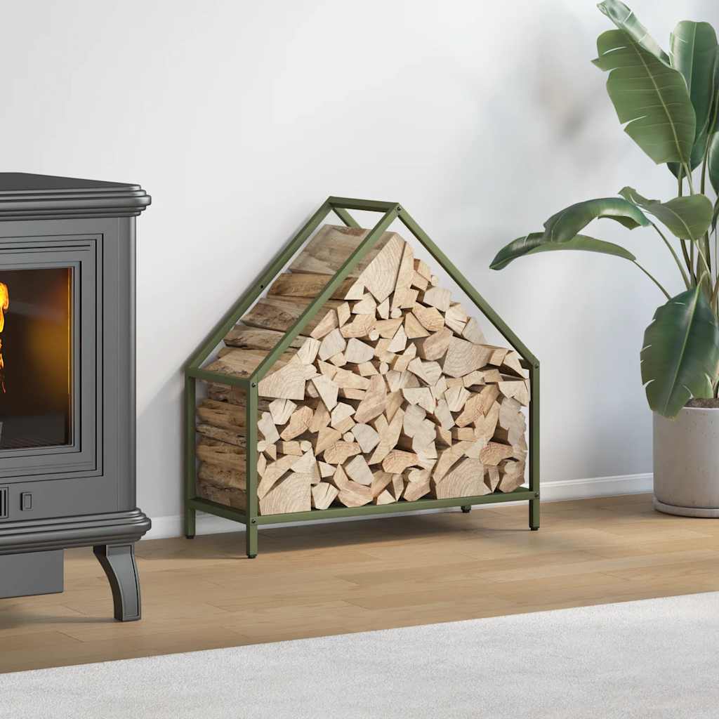 Дровница оливково-зеленая 60x25x60 см из холоднокатаной стали