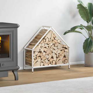 Дровница белая 60x25x60 см из холоднокатаной стали