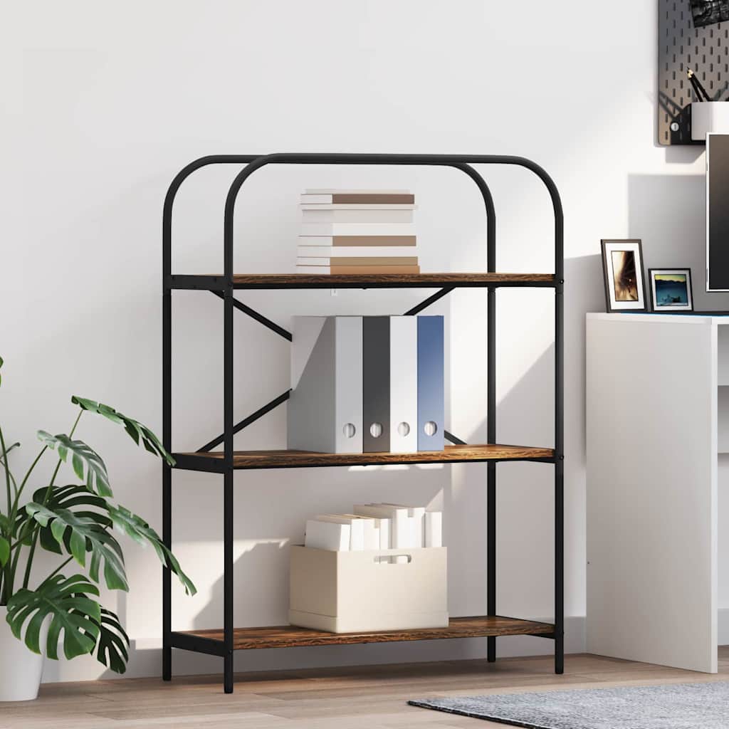 Raamatukapp Suitsutatud tamm 80 x 30 x 109 cm Tehispuit