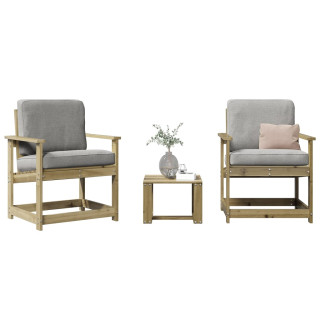 Комплект садовой мебели из трех частей, пропитанная сосна