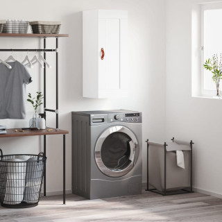 настенный шкаф, белый, 34,5x34x90 см, искусственное дерево