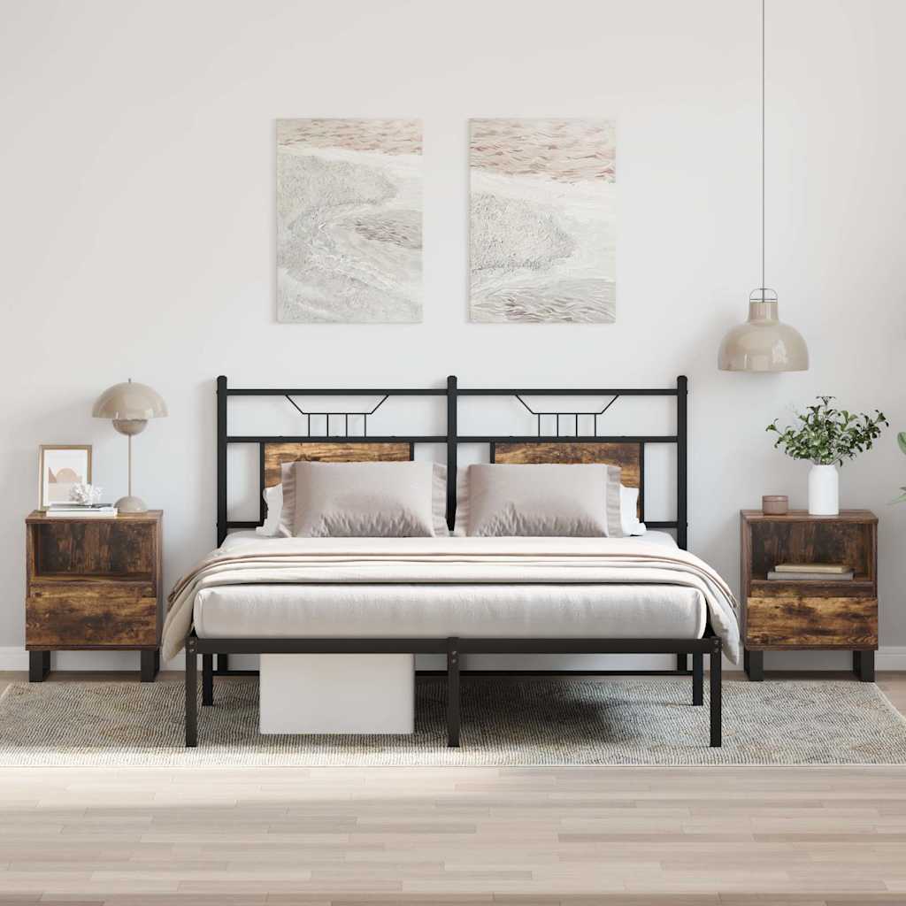 Прикроватные тумбочки 2 шт, дымчатый дуб, 40 x 35 x 50 см, искусственное дерево