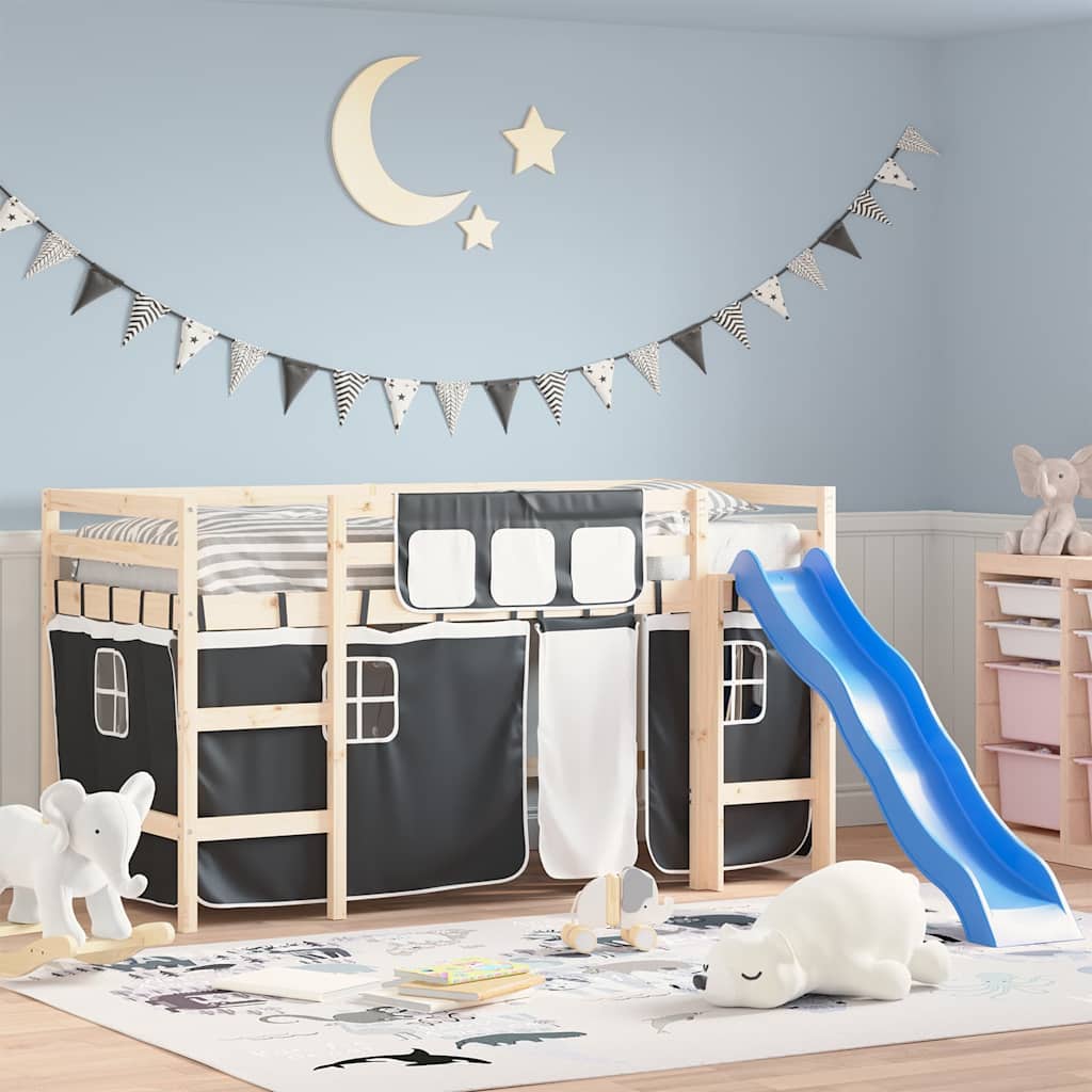 Kardinad kõrgele voodile, valge ja must, polüester