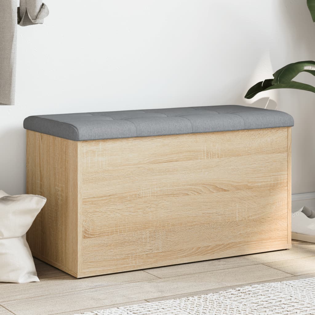 Банкетка с местом для хранения, дуб Сонома, 82 x 42 x 45 см, искусственное дерево