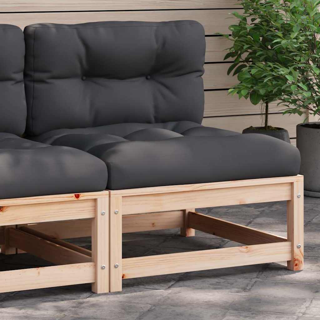 Садовый диван без подлокотников с подушками, сосна