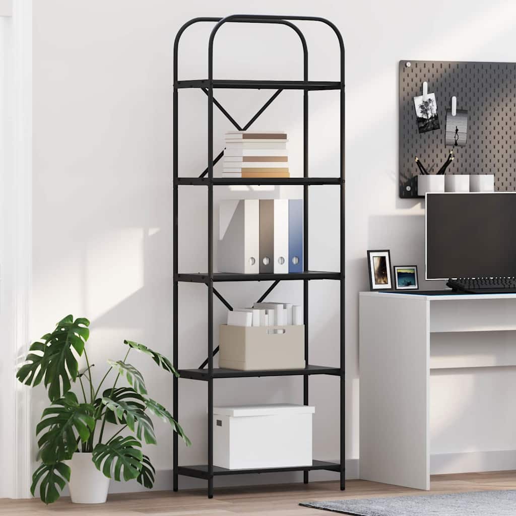 Raamatukapp Must tamm 60 x 30 x 183 cm Tehispuit