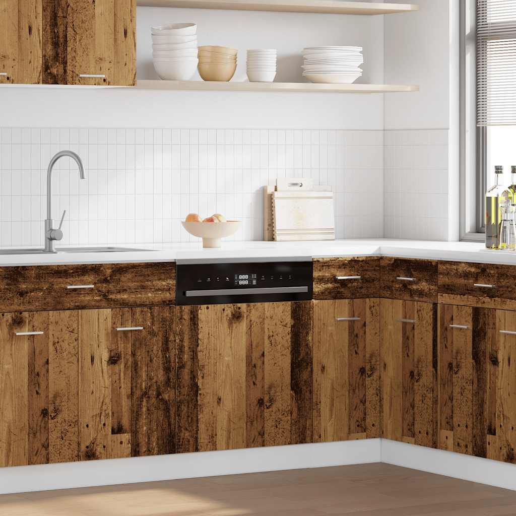 Панель для посудомоечной машины «Лион» из искусственного дерева, состаренное дерево