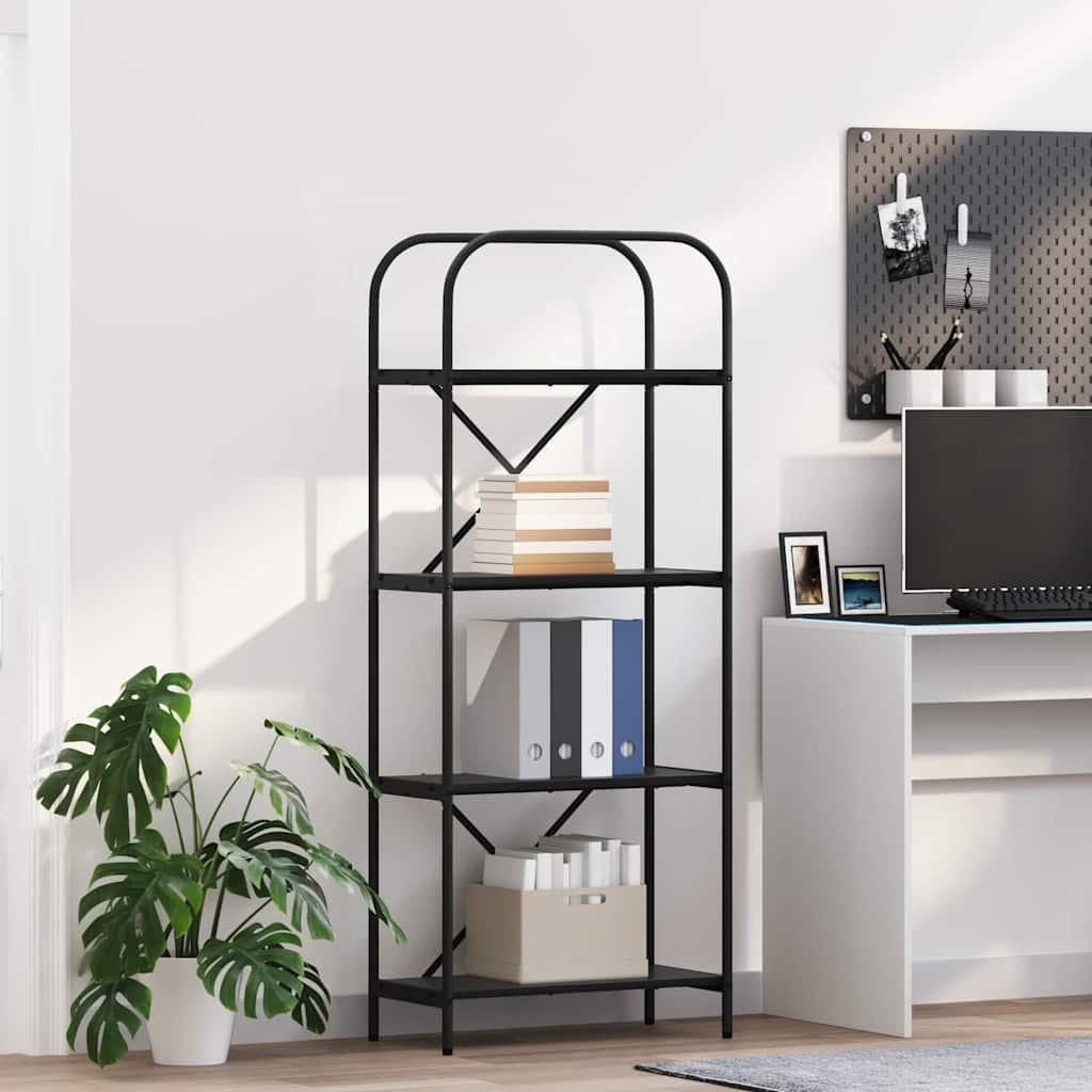 Raamatukapp Must tamm 60 x 30 x 146 cm Tehispuit