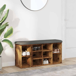 Банкетка для обуви под состаренное дерево 102x32x50 см из ДСП