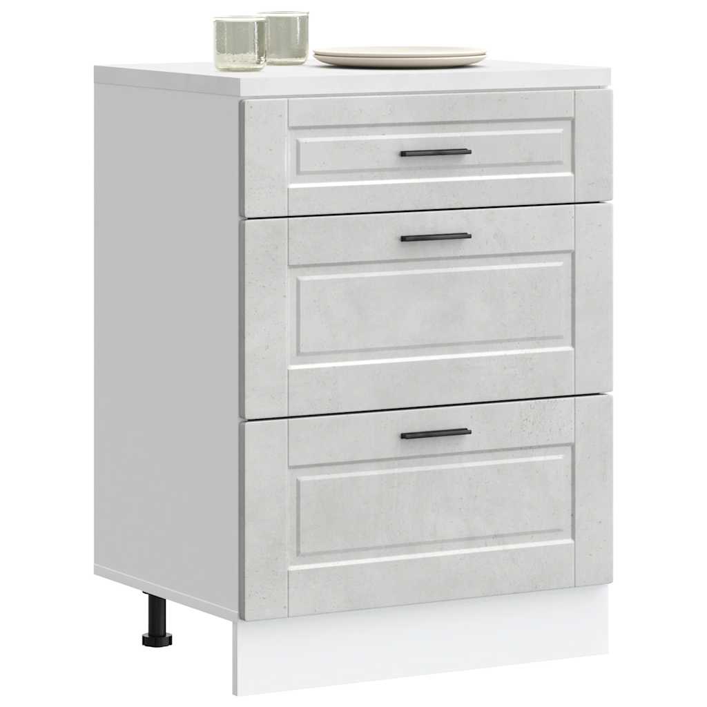 Köögi aluskapp Porto, betoonhall, tehispuit