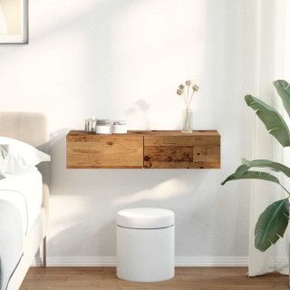 Настенная полка с ящиками, состаренное дерево, 80 x 33 x 17 см, искусственное дерево