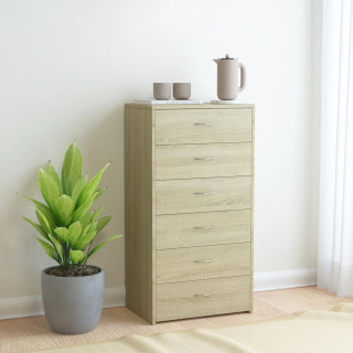 Puhvetkapp 6 sahtliga Sonoma tamm, 50x34x96 cm, tehispuit