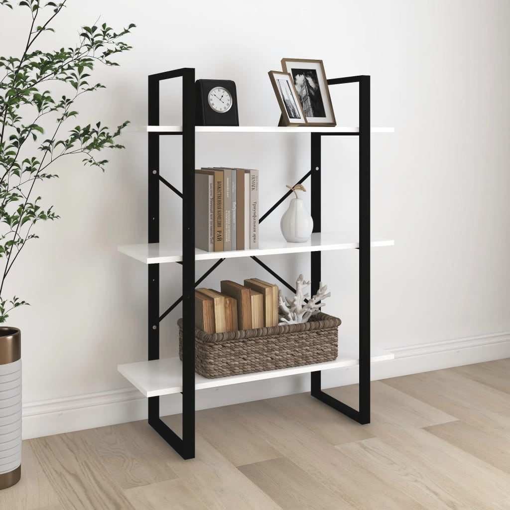 Книжный шкаф, белый 80 x 30 x 105 см, искусственное дерево