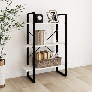 3-х этажный книжный шкаф, 80 x 30 x 105 см, белый, сосна