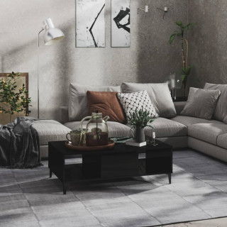 Журнальный столик, глянцевый черный, 103,5x60x35 см, искусственное дерево