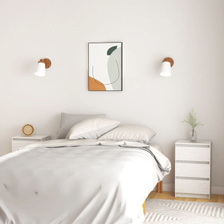 öökapid 2 tk, valge, 40x29,5x64 cm, täismännipuit