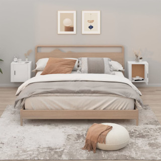 Прикроватные тумбочки навесные, Белый глянцевый, 50x30x47 см