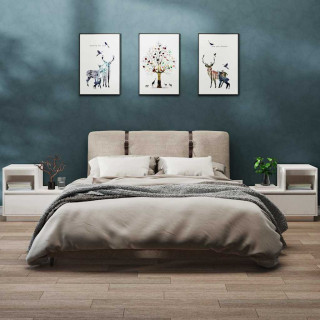 Прикроватные тумбочки 2 шт, белые, 60 x 34 x 51 см, сосна