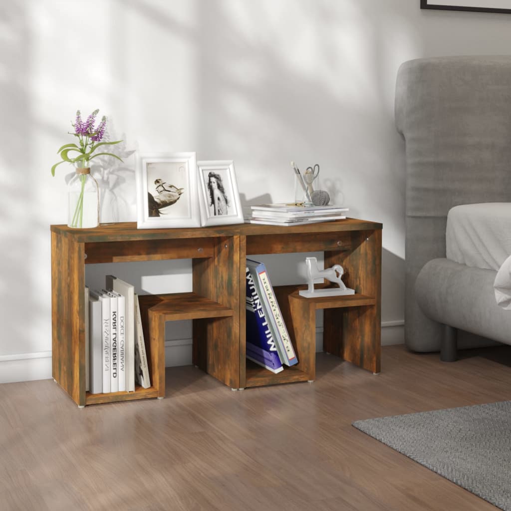 Прикроватные тумбочки 2 шт., дымчатый дуб, 40 x 30 x 40 см, искусственное дерево