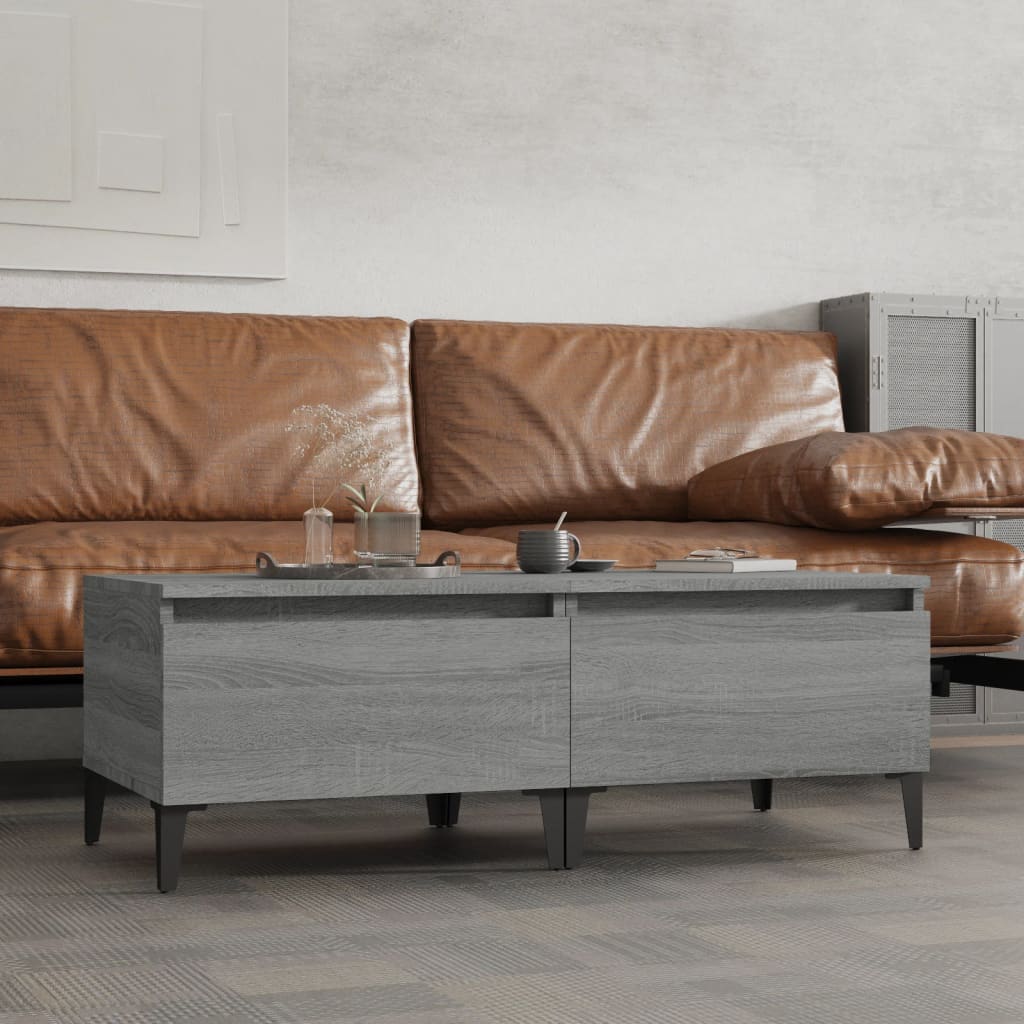 Приставные столики 2 шт, серый дуб Сонома, 50 x 46 x 35 см, ДСП