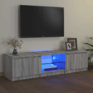 telerialus LED-tuledega, hall Sonoma tamm, 140 x 40 x 36 cm
