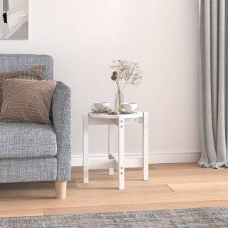 kohvilaud, valge, Ø 42,5 x 45 cm, männipuit