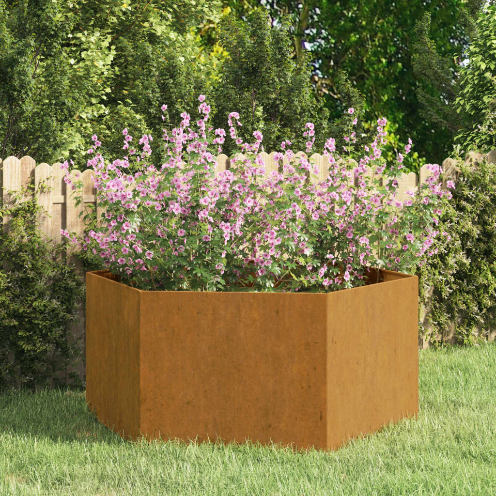 taimekast, rooste, 90 x 90 x 45 cm, Corten teras