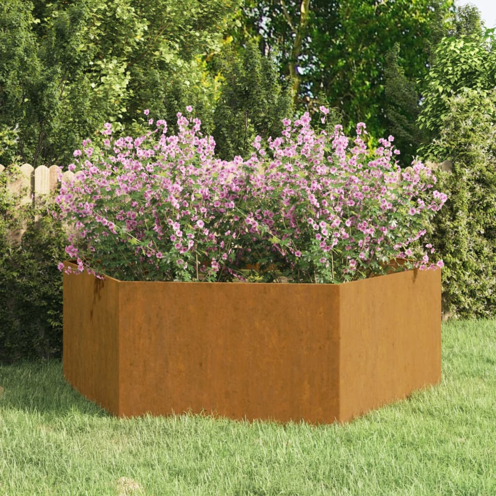 taimekast, rooste, 138x120x45 cm, Corten teras