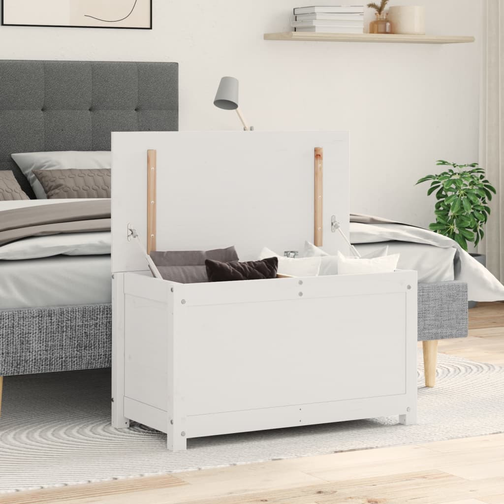 Ящик для хранения, белый, 80 x 40 x 45,5 см, сосна