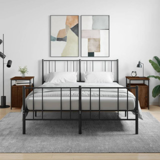 Тумбочки прикроватные 2 шт, коричневый дуб, 40x42x60 см, искусственное дерево