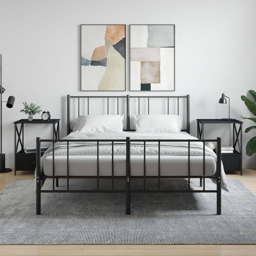 Прикроватные тумбочки 2 шт, черные, 50 x 41 x 65 см, искусственное дерево