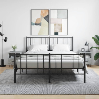 Тумбочки прикроватные 2 шт, бетонно-серые, 40 x 35 x 47,5 см, ДСП