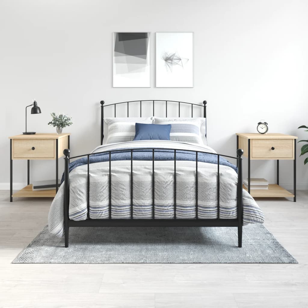 Прикроватные тумбочки 2 шт, дуб Сонома, 44 x 45 x 58 см, искусственное дерево