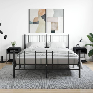 Прикроватные тумбочки 2 шт, черные, 40 x 41 x 50 см, искусственное дерево