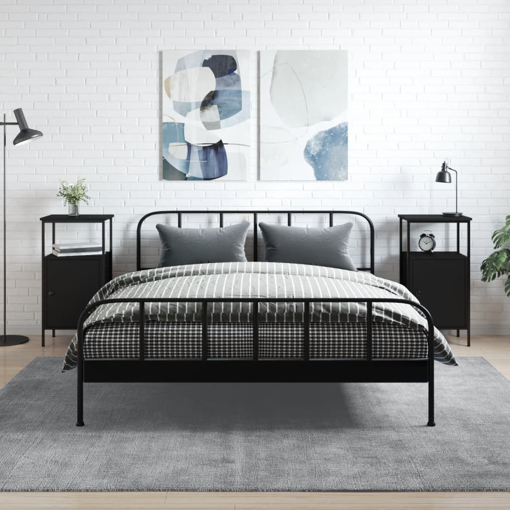 Прикроватные тумбочки 2 шт, черные, 41 x 31 x 80 см, искусственное дерево