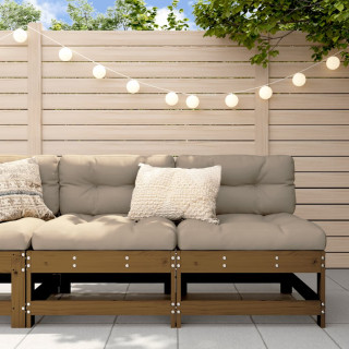 Садовые диваны средней секции, 2 шт., медовый оттенок, сосна