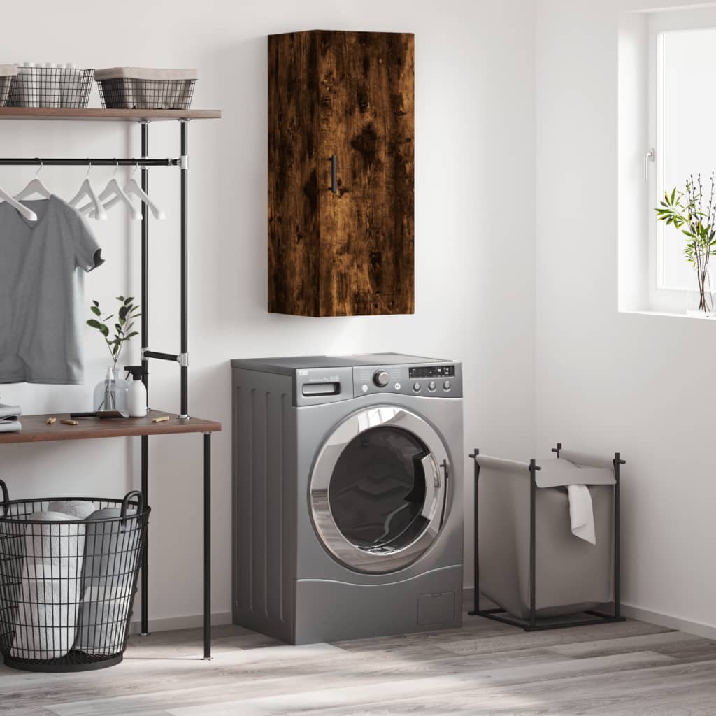 настенный шкаф, дымчатый дуб, 34,5x34x90 см