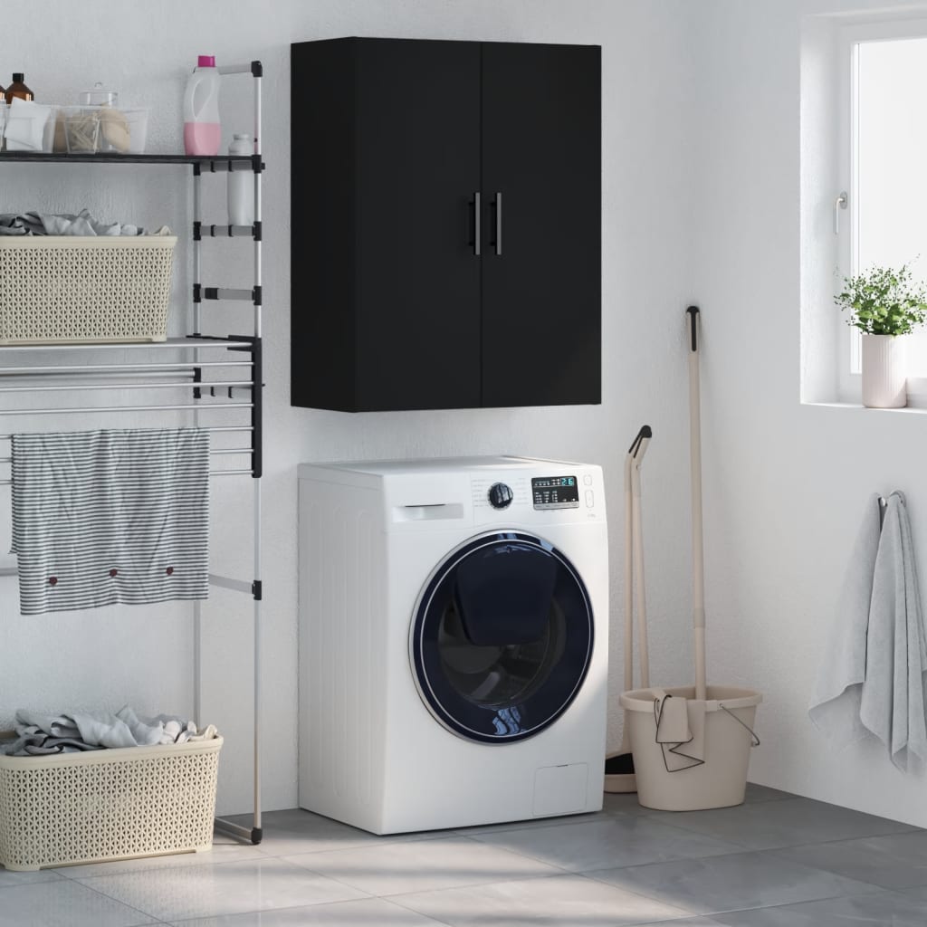 Настенный шкаф, черный, 69,5 x 34 x 90 см