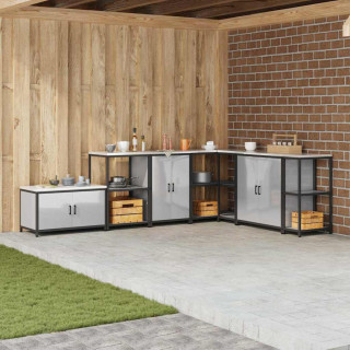 Hõbedane köögikapp riiuli ja uksega, 60 x 50 x 92 cm