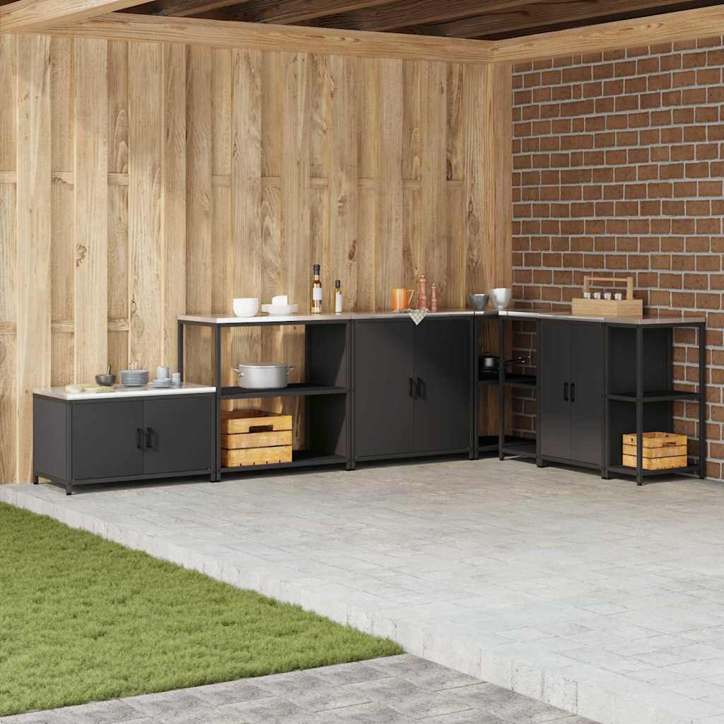 Köögisäilituse riiul riiuliga ladustamisega Must Teras