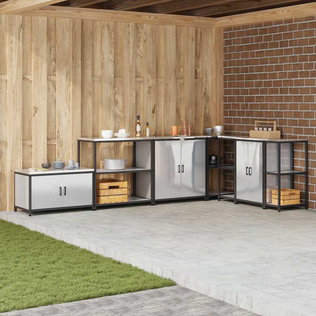 Hõbedane roostevabast terasest köögiriiul 60 x 50 x 92 cm