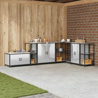 Hõbedane roostevabast terasest köögiriiul 60 x 50 x 92 cm