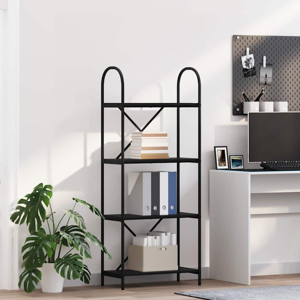 Raamatukapp Must tamm 60 x 30 x 146 cm Tehispuit