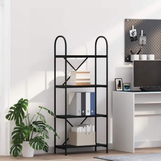 Raamatukapp Must tamm 60 x 30 x 146 cm Tehispuit