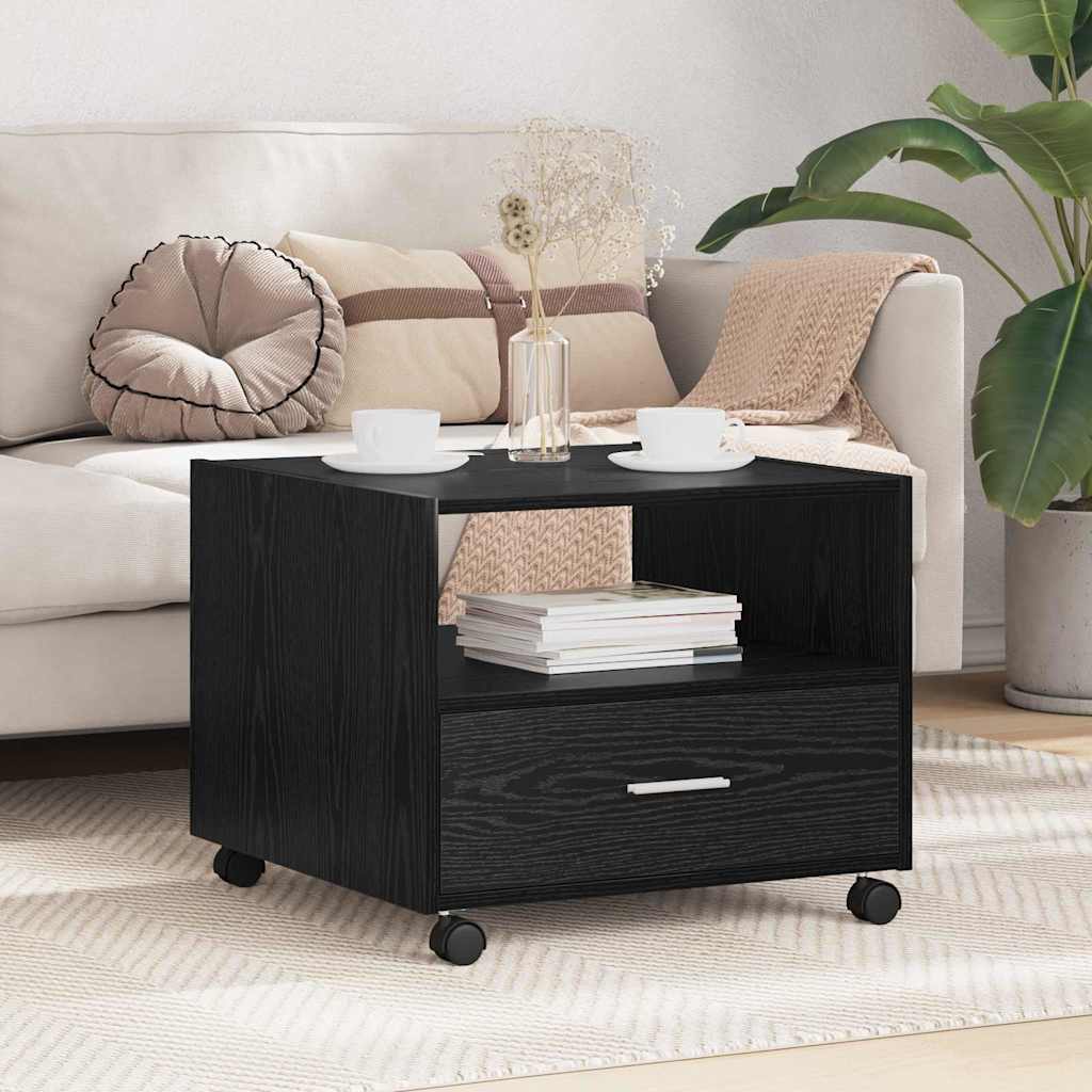 Kohvilaud sahtliga Must tamm 55 x 55 x 45 cm Tehispuit