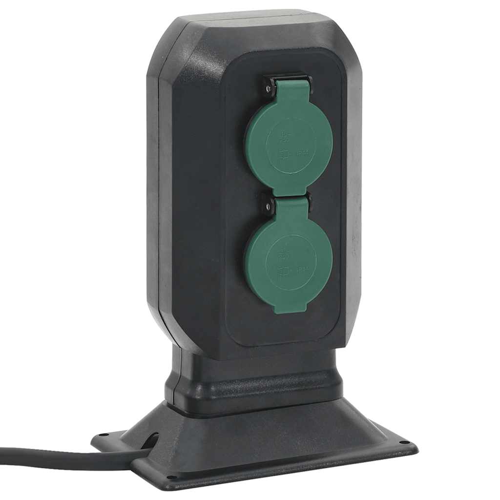 aia pistikupesa maavaiaga, 4-pistikupesaga, must ja roheline