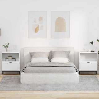 Öökapid 2 pcs Kõrgläikega valge 49 x 36 x 61 cm Tehispuit