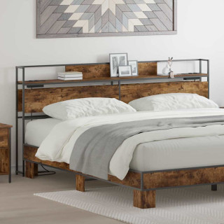 Hoiustamispeatoe riiuliga Suitsutatud tamm 180 cm Tehispuit