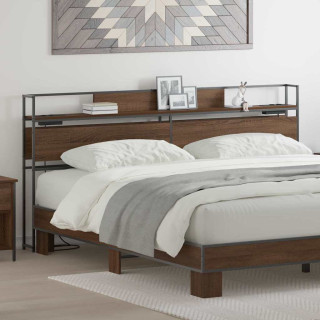 Hoiustamispeatoe riiuliga peaga Pruun tamm 180 cm Tehispuit